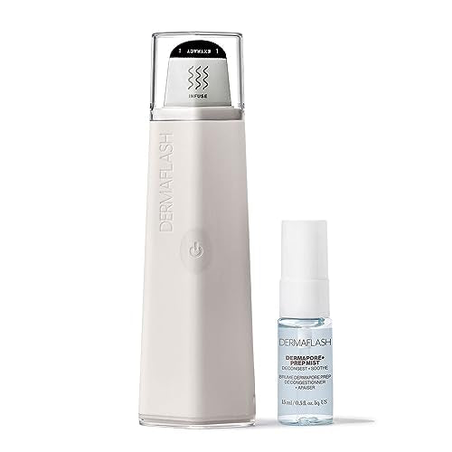 DERMAFLASH DERMAPORE+ Skin Care Device, Ultrasonic 2-in-1 Pore Extractor and Skincare Infuser, Stone