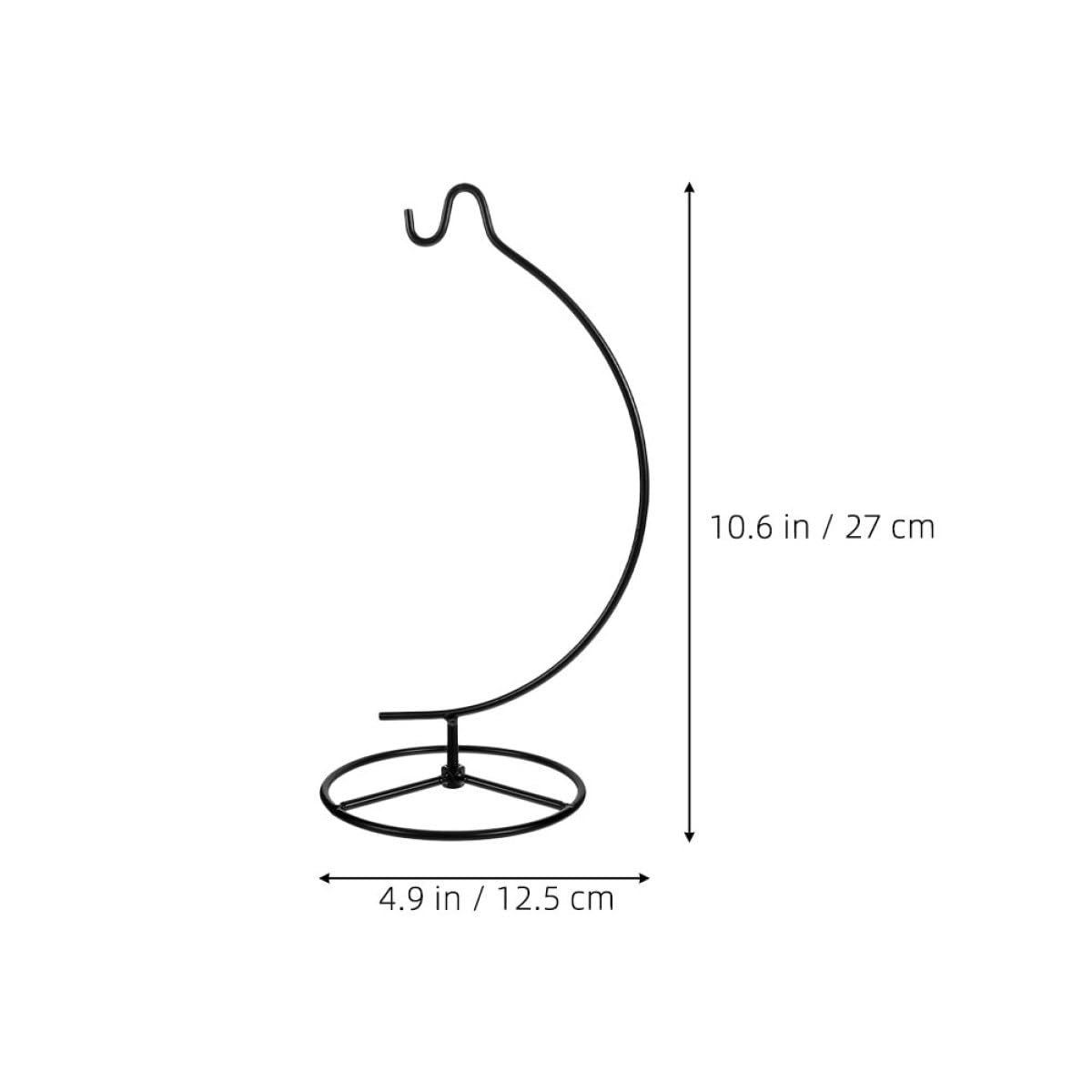 KICHOUSE 2pcs Metal Hanging Terrarium Stand with Wire Hook for Air Plant Holder and Glass Globe Display, Moon-shaped Iron Ornament Rack for Home Décor and Wedding Decoration