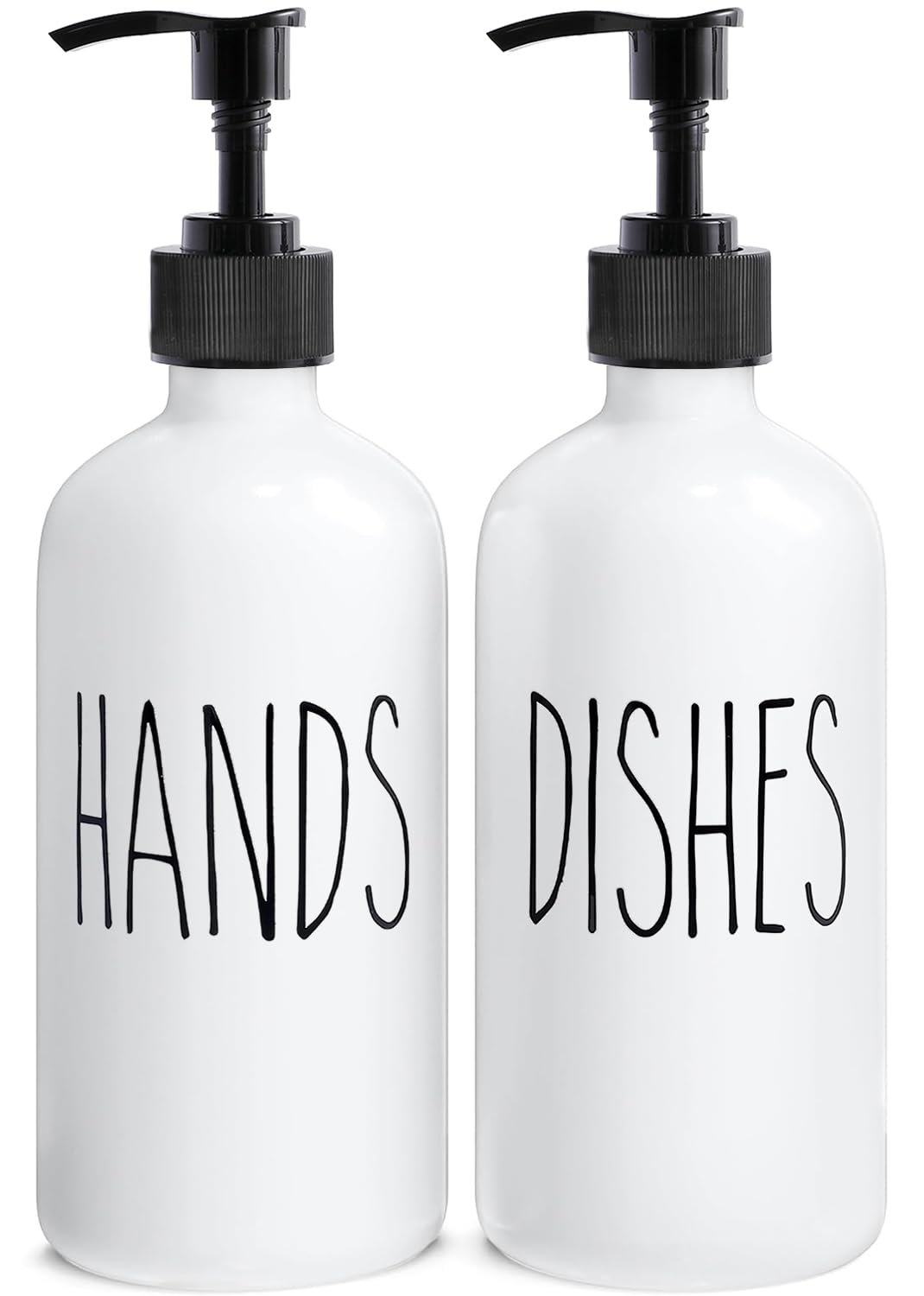 MOMEEMO Matte Black Soap Dispenser Bathroom Set, Contains Lotion and Hand Soap Dispenser, Suitable for Bathroom Decor Farmhouse Style. (Black)