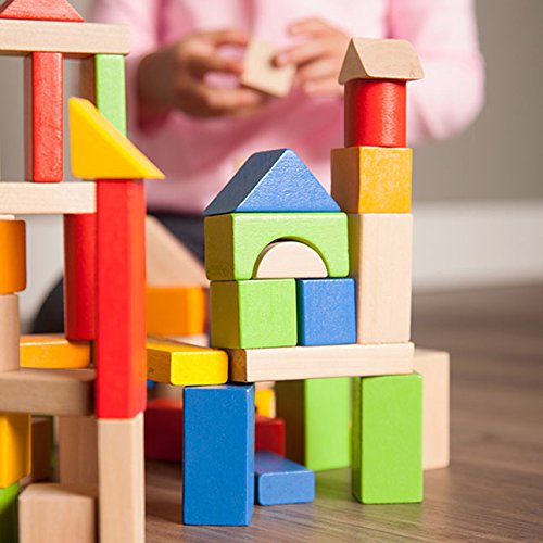 Fat Brain Toys Timber Blocks - 100 Piece Wooden Block Set - Classic Preschool Toy
