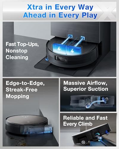 ECOVACS DEEBOT X11 PRO Omni Robot Vacuum and Mop, 19,500Pa Blast Suction, Instant Self-Cleaning Roller Mop, Zero-Tangle, Auto-Lift Mop for Carpet & Spill Protection, GaN Fast Charging for Large Homes