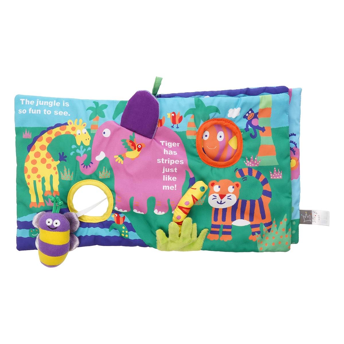 Manhattan Toy Soft Activity Book with Tethered Toy, Buzzing Through