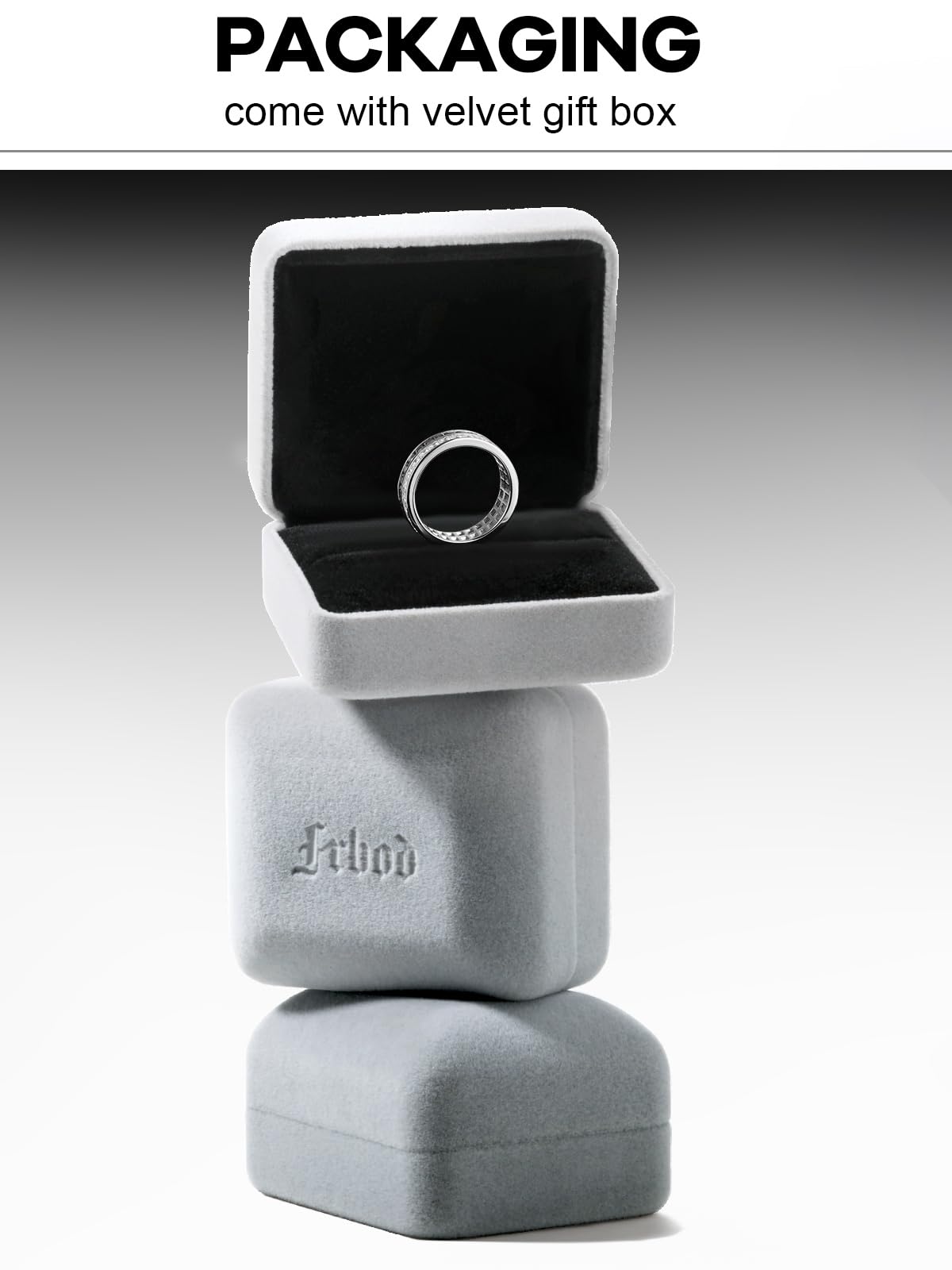 Frbod Moissanite Ring for Women Wide Shinning Diamond Jewelry Square 5 Carat Black Moissanite Rings Silver Bands Size 6
