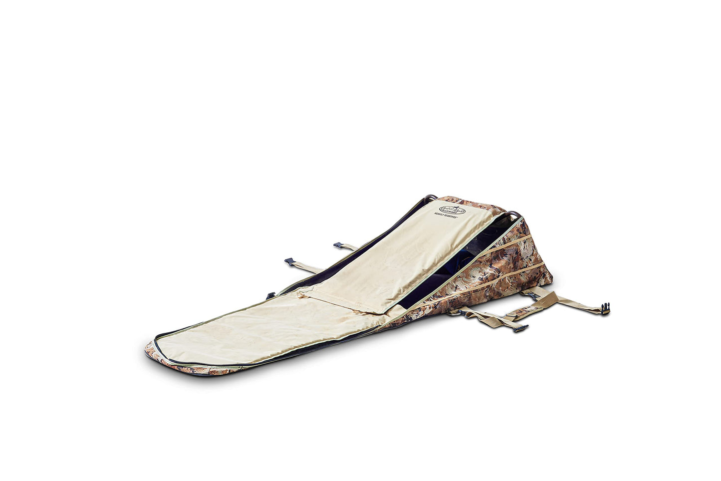 Rig'Em Right Waterfowl Xtreme Low-Profile Ghillie Layout Blind with Prairie Cover with Multi-Layer Padded Backrest, Water-Shedding Cover, Stubble Straps and More (Gore Optifade Marsh)