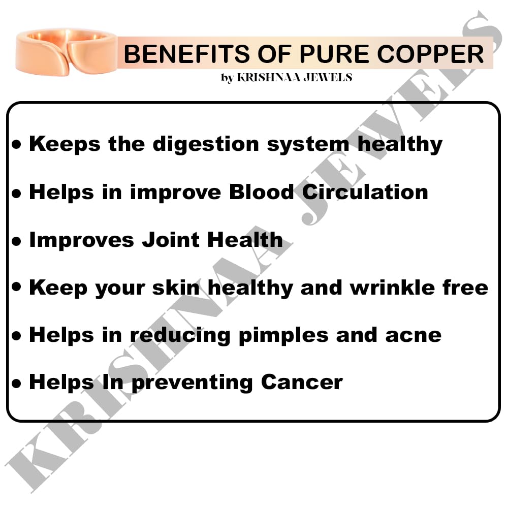 Krishnaa Jewels Pure Copper Classic HandCrafted Band Ring Gift Jewelry for Men and Women (14)