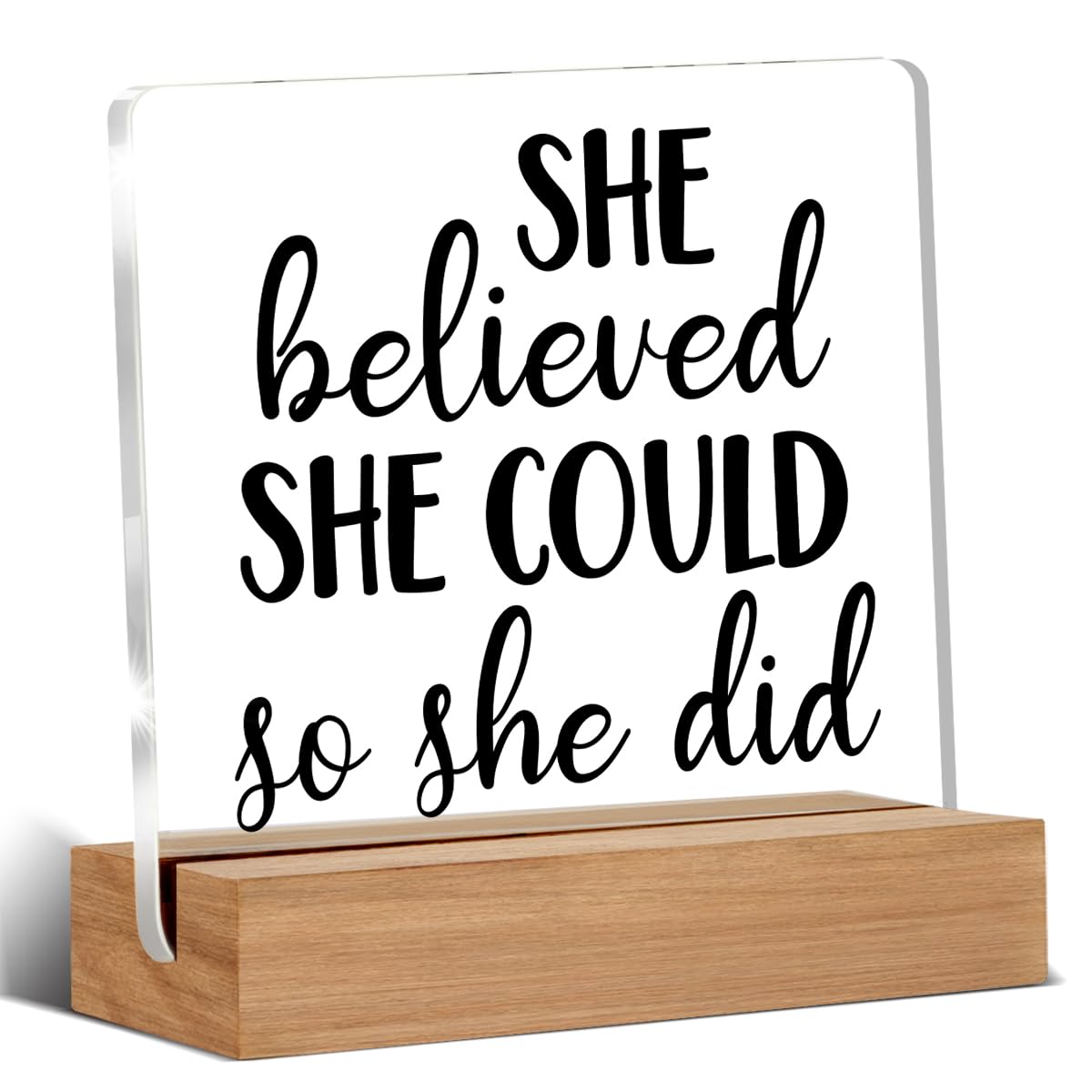 Inspirational Motivational Gifts Employee Appreciation Gifts Little Reminders You are Enough Clear Desk Decorative Sign Acrylic Sign With Wooden Stand for Office Desk Table Shelf