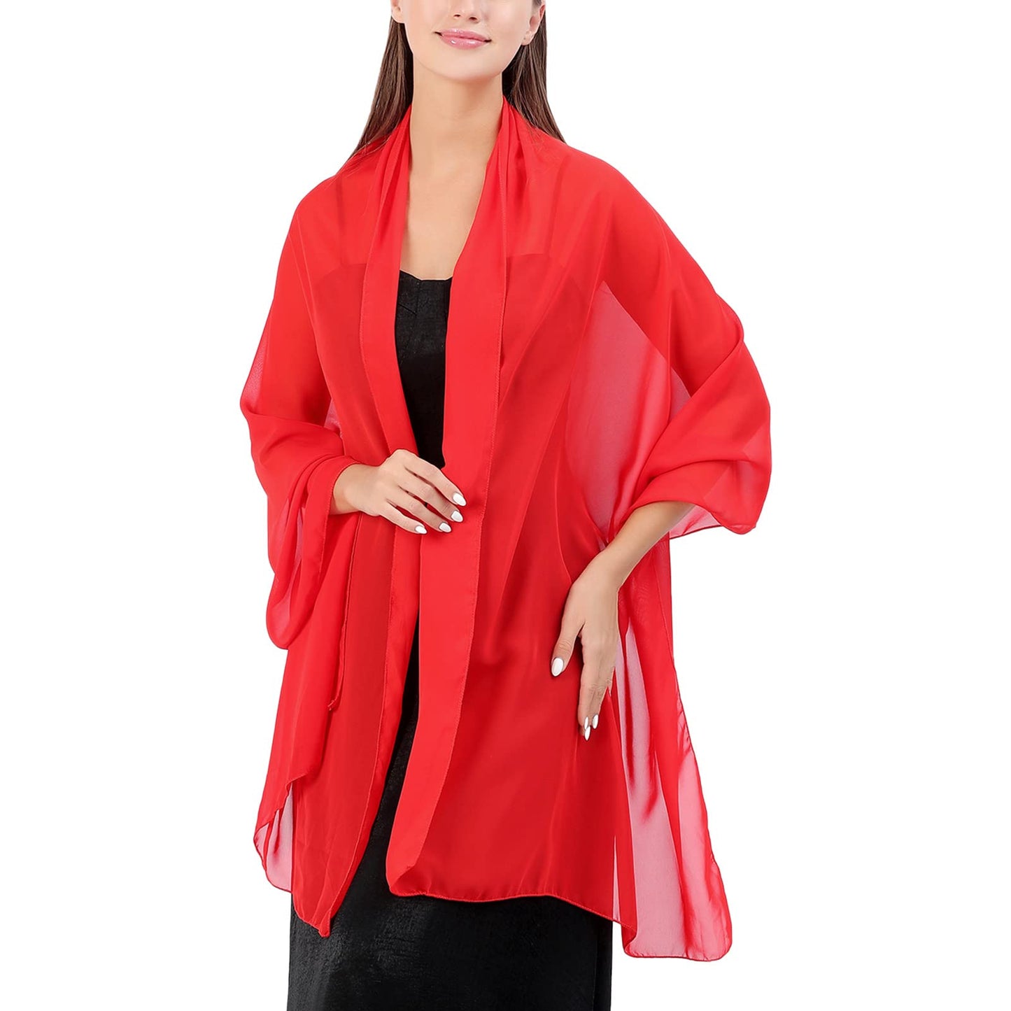 Ladiery Chiffon Shawl Wraps for Women Evening Dresses, Elegant Soft Sheer Shawls for formal dressy Bride Wedding