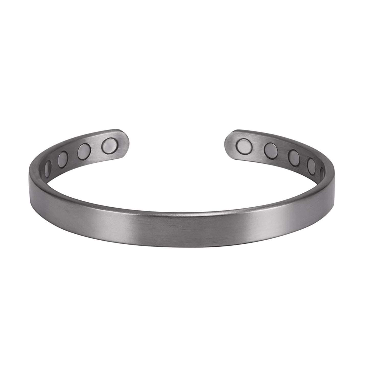 MagnetRX® Magnetic Bracelets for Men & Women - Elegant Bangle Men’s Cuff - Golf/Tennis Elbow & Balance, Stainless Steel Magnetic Bracelets for Women (Brushed Silver | Small)
