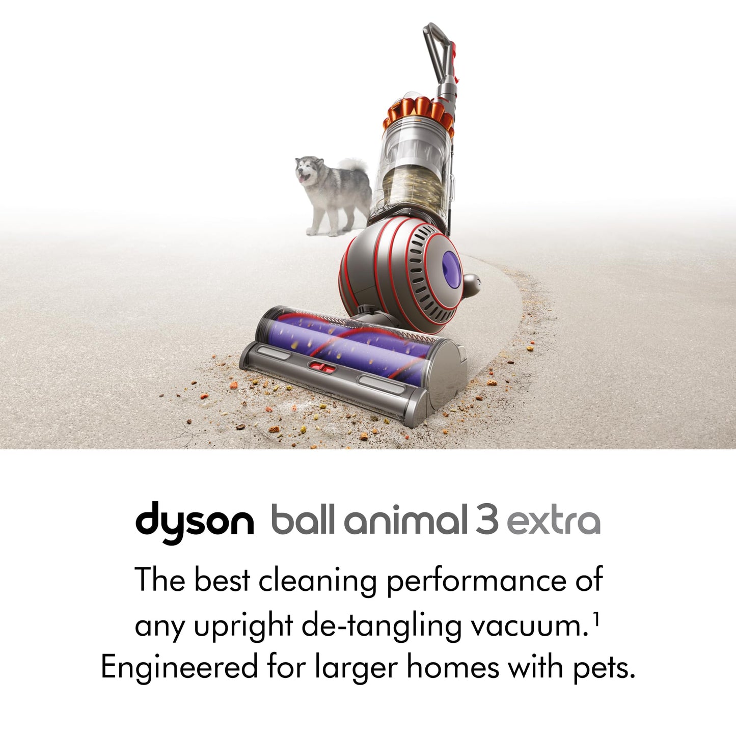 Dyson Ball Animal 3 Extra Upright Vacuum, Corded, 290AW, De-tangling Motorbar Cleaner Head for All Floors, 3 Suction Modes, Specialized pet Tools