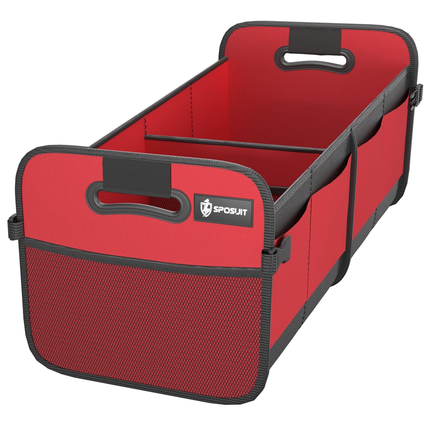 Sposuit Trunk Organizer for Car - 70L Collapsible Car Storage with 11 Pockets & Reinforced Handles, SUV Trunk Organizers for Grocery Cargo(Black)