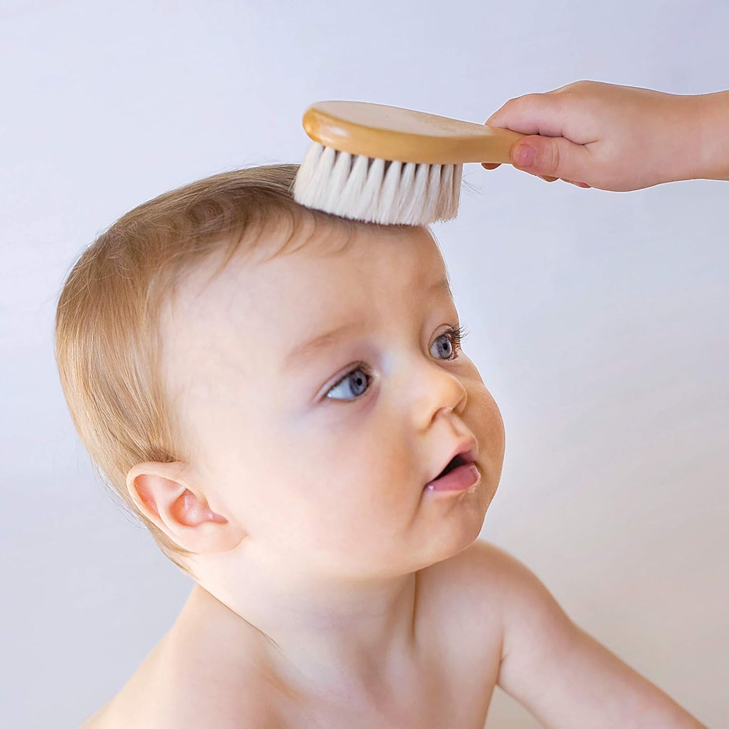 green sprouts Baby Brush & Comb Set | Gently grooms baby's hair | Made of natural wood and bristles