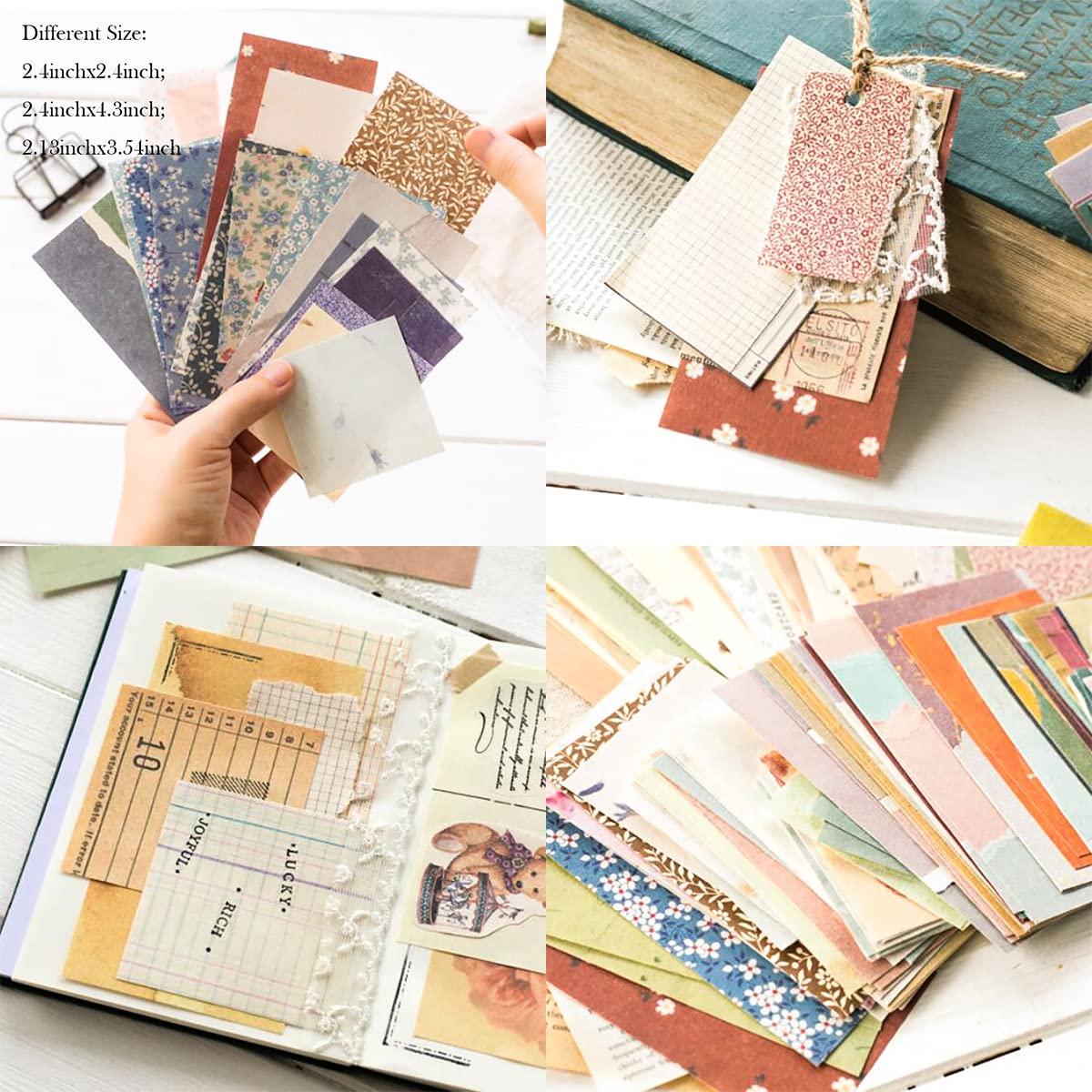 360 Sheets Vintage Scrapbook Paper Pack, Retro Aesthetic Journaling Supplies for DIY Crafts, Junk Journal, Collage, Ephemera, Aged Backgrounds & Mixed Themes