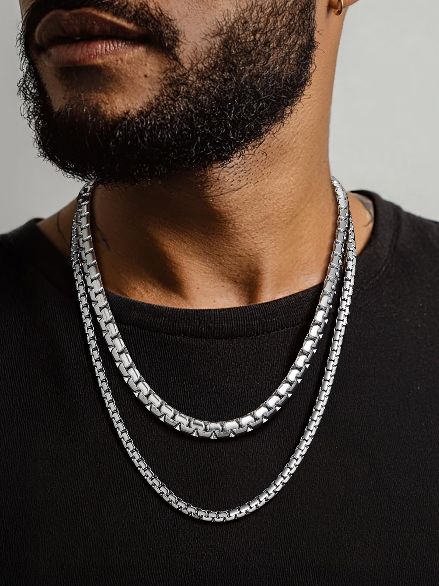 PROSTEEL Stainless Steel Silver Chain for Men 8mm Sleek & Functional Mens Chain Necklace Hip Pop Chunky Chain