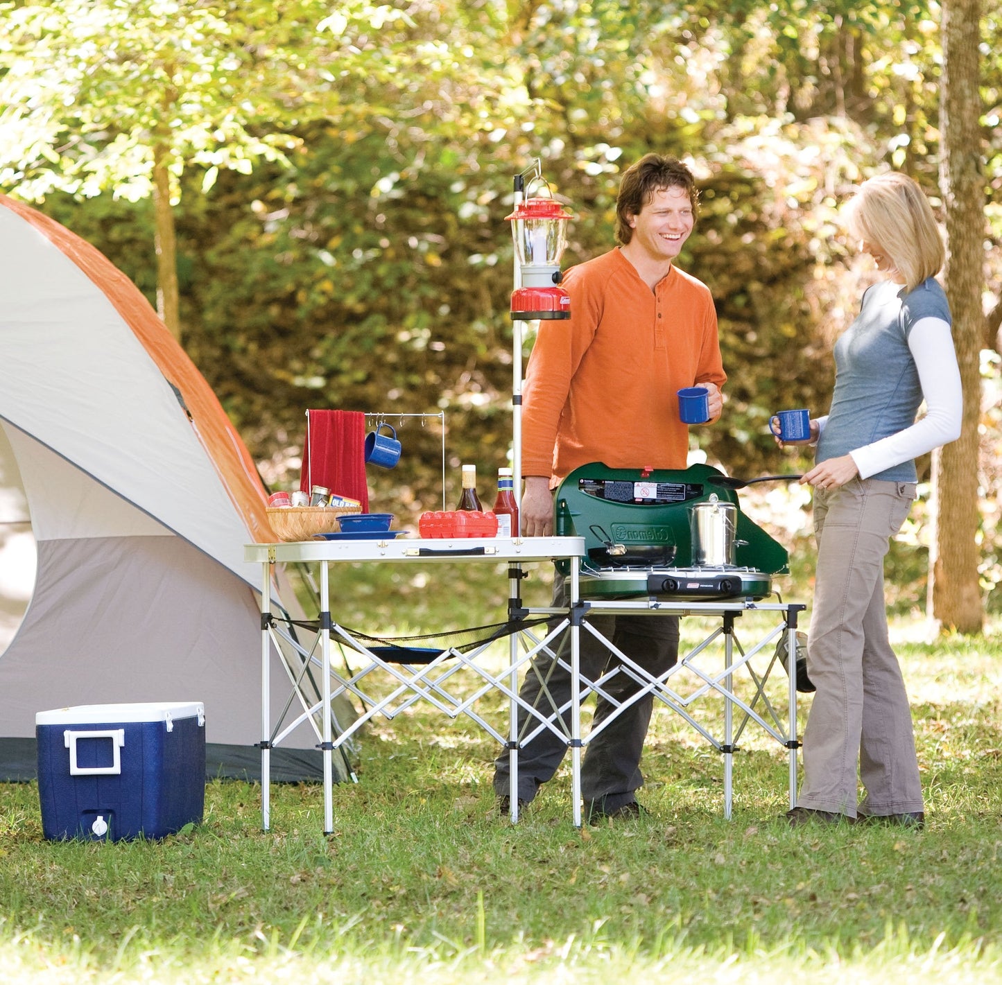 Coleman Pack-Away Portable Camp Kitchen, Outdoor Folding Kitchen with Food Prep Area, Great for Camping, Tailgating, Grilling & More