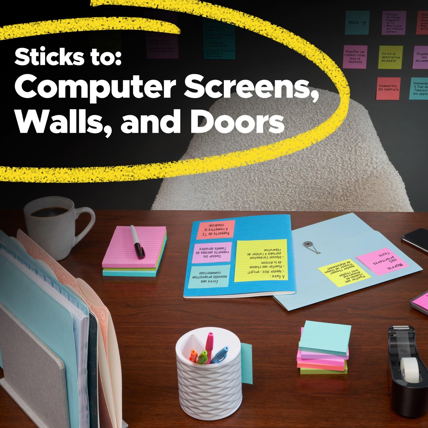 Post-it Super Sticky Notes, 3 Lined Sticky Notes Pads, 4 x 6 in., School Supplies and Office Supplies, 2X the Sticking Power, Neutrality Collection