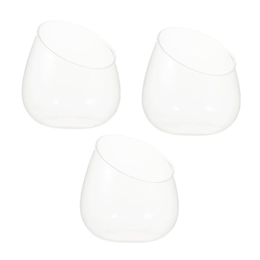 Zerodeko 3Pcs Cut Glass Bottle for Succulents Micro Landscape Terrarium Decorative Planter for Home Easy to Replace Plants Modern Style Display Container