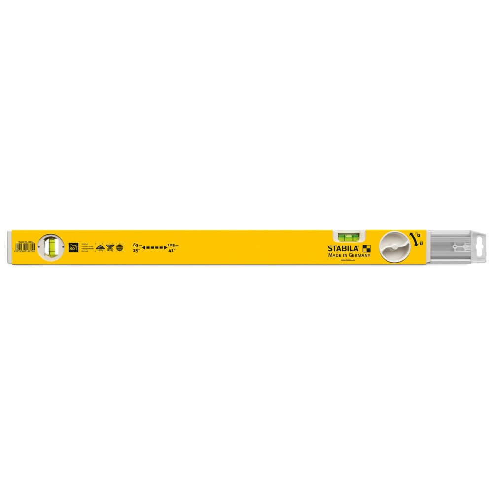 Stabila 29441 25 Inch - 41 Inch Type 80 T Extendable Spirit Level Tool