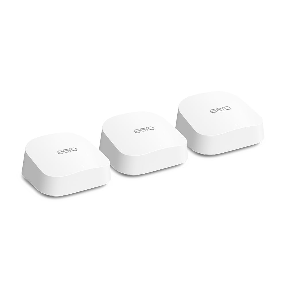 Amazon eero 7 dual-band mesh Wi-Fi 7 router (newest model) - Supports internet plans up to 2.5 Gbps, Coverage up to 6,000 sq. ft., 3-pack