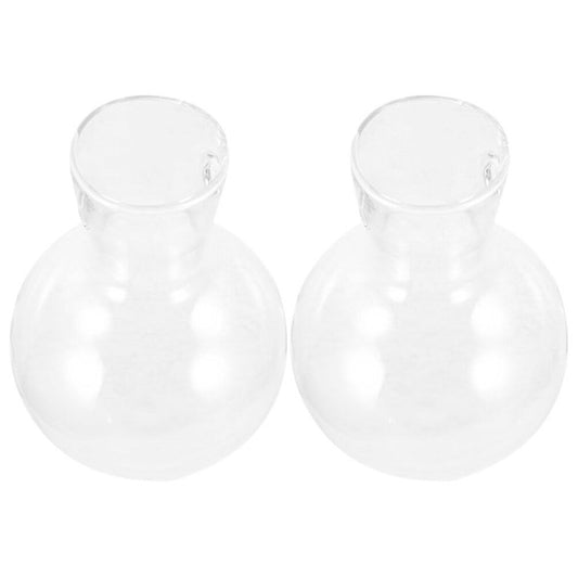 Toddmomy Hydroponic Glass Planters 2-Pack Clear Bulb Vase Accessories for Indoor Plant Propagation Table Centerpiece Home Decor Terrarium Display 3.93X2.75X2.75In