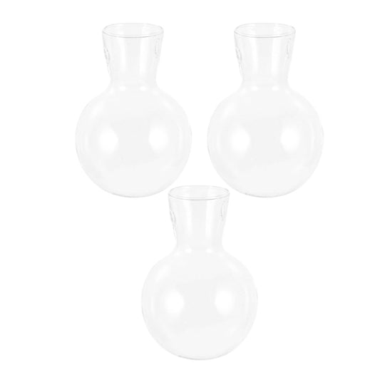 DRESSOOS 3pcs Glass Hydroponics Vase with Wooden Stand, High Borosilicate Plant Propagation Station for Desktop Terrarium and Home Garden Décor