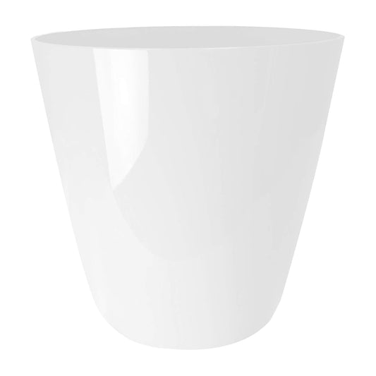 The HC Companies Aria Round Self-Watering Pot - Lightweight Plastic Planter for Herbs & More - Durable Plant Pots for Indoor Plants & Outdoor Plants (6" Glossy White, Pack of 1)