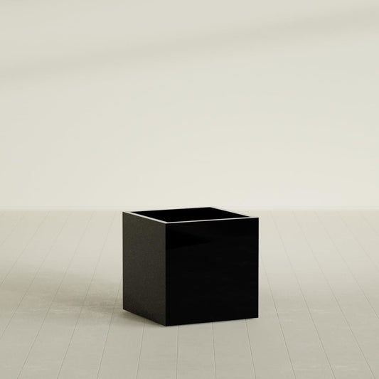 Greenline Jack Square Cube Planter - Indoor/Outdoor Large Fiberglass Lightweight Planter - 28" x 28" x 28" (Gloss Black)