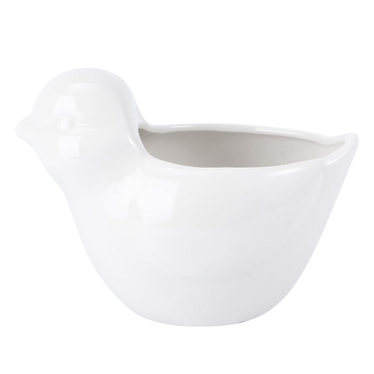 GOOHOCHY Ceramic Succulent Flowerpot Bird Planter Creative White Animal Design Large Plant Container for Garden Balcony Home Decor