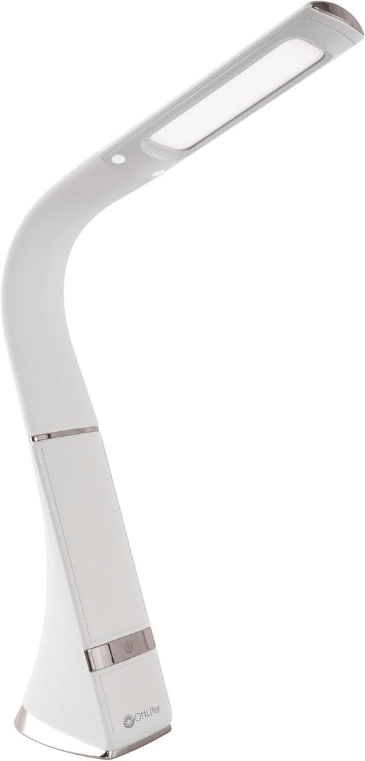 OttLite Recharge LED Desk Lamp with ClearSun LED Technology - Portable, Dimmable & Flexible Gooseneck - Travel-Friendly Task Lamp with Rechargeable Battery - for Home, Reading, Office & College Dorms