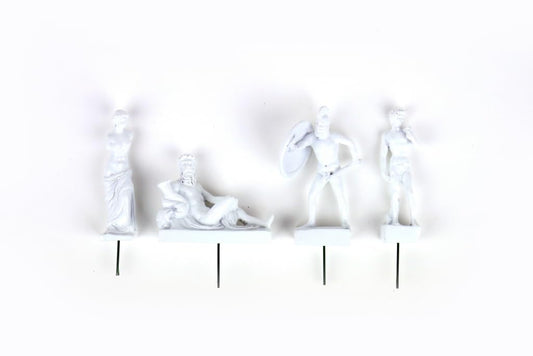Gift Republic 4-Pack Plant Pot Statues Markers, Resin, White, One Size