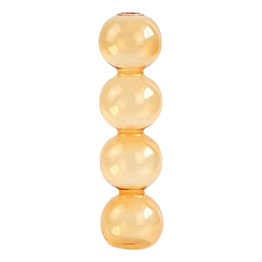 LKXHarleya Aesthetic Ball Aesthetic Decorative Vase, Glass Bubble Vases Ball Bud Vase for Centerpieces, Flower Arrangement, 2.36 x 8.66 Inch, Orange
