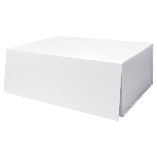CHECHNYA 3 Large Gift Box Set - 13x10x5 Inch Foldable Magnetic, Sturdy Shirt Box, Hard Cover, Reusable, White 3-Pack