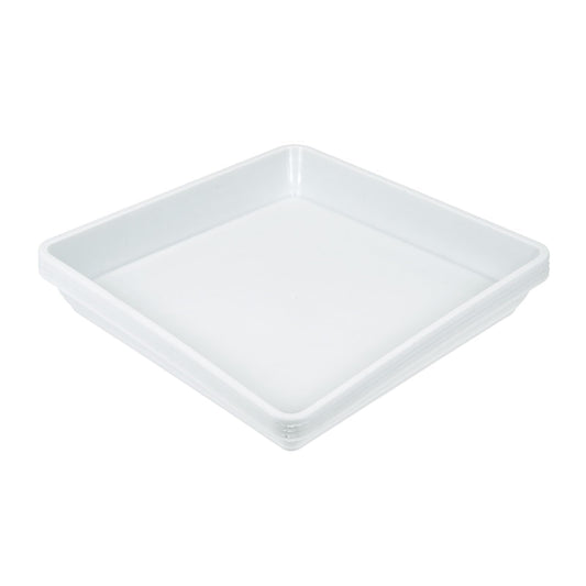 TIXIPEM 7IN Plant Pot Saucer [4PCS] - Square Flower Drip Tray Use for Indoor Outdoor Courtyard Garden Potted Water Drips and Soil - [White] Plastic Flower Pot Trays