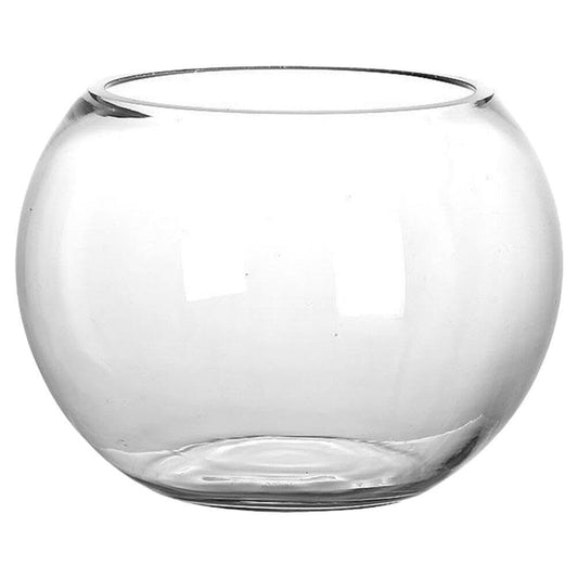 Yardwe Round Fish Bowl 5.90X5.90X4.52 Inch Clear Glass Fishbowl for Small Fish Plants Terrarium Vase Home Office Decor