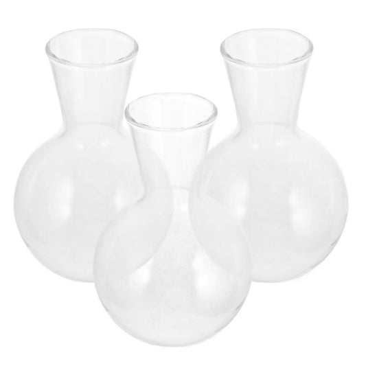 3Pcs Transparent Glass Vase Set 3.93X2.51In Hydroponic Planter Indoor Hanging Terrarium for Home and Plant Propagation