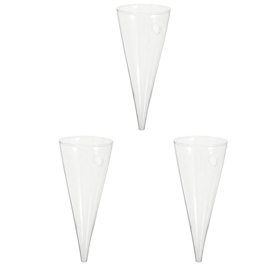 Homoyoyo Clear Glass Cone Vase - Wall-Mounted Terrarium Planter for Stylish Plant Displays for Flower Arrangements and Home Decor Unique Circular Design for Indoor Gardens