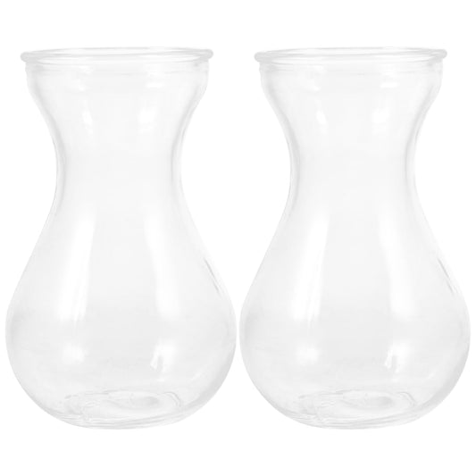 Yardenfun Transparent Glass Craft Vase 5.11X3.54X2.75In Small Flower Container Decorative Planter Inserts for Home Table and Wedding Centerpieces