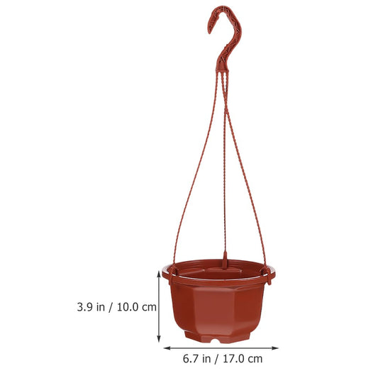 Garneck 15 Sets Hanging Flower Pots with Hook: 6.7 Inch Small Plastic Planter Baskets for Plants Indoor Outdoor Round Chlorophytum Succulent Pot for Garden Home
