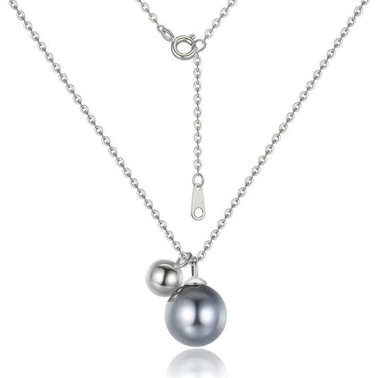 14K Gold Tahitian Pearl Pendant Necklace for Women,Dainty Single Black Pearl Gold Chain Choker Necklace,Fashion Christmas Jewelry Gift for Her (White Gold, 14K Gold)