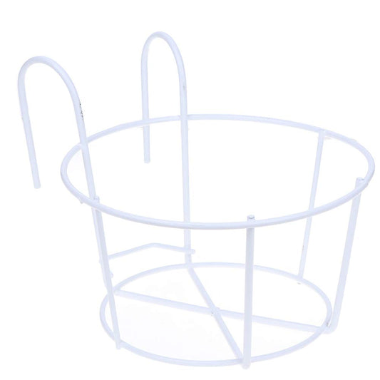 Hanging Railing Planters Baskets Balcony Flower Pot Holders Plant Iron Racks Fence Metal Potted Stand Mounted Balcony Round Plant Baskets Shelf Container Box for Indoor&Outdoor Use,Garden Steel Pots