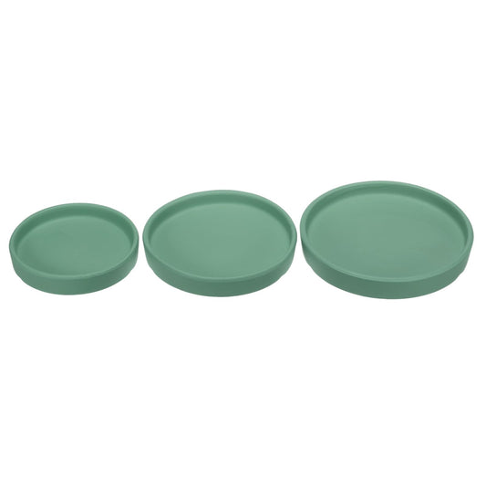 M METERXITY 3 Pack Planter Saucers - Ceramic Plant Tray Flower Pot Drip Trays Round Apply to Outdoor/Garden (4/5/6inch, Black)