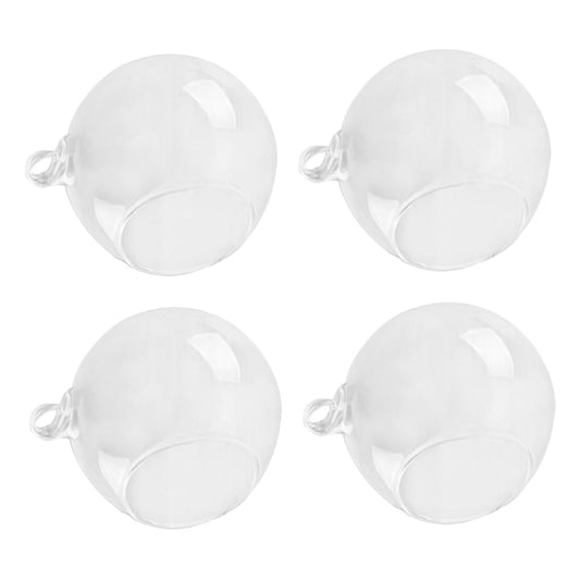 Cabilock 4pcs Hanging Glass Terrarium Shape Container for Plants Home Decor Wedding Decoration Flat Base Design