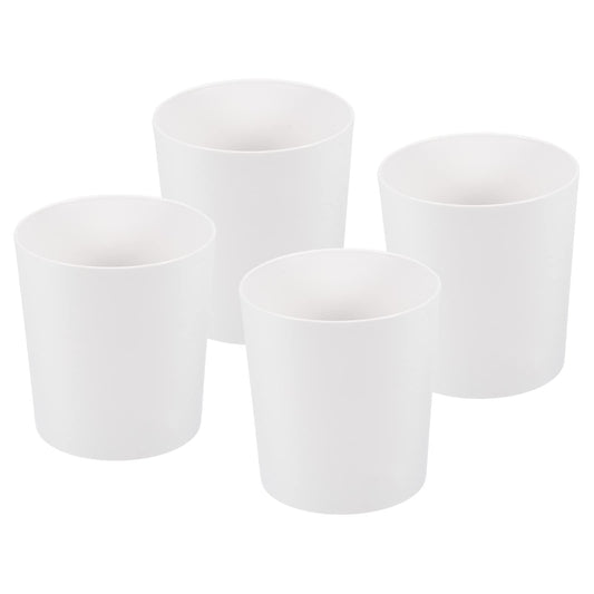 PATIKIL 4 Inch Plastic Plant Pot, 4 Pack Round Flower Planter Container for Indoor Outdoor, White