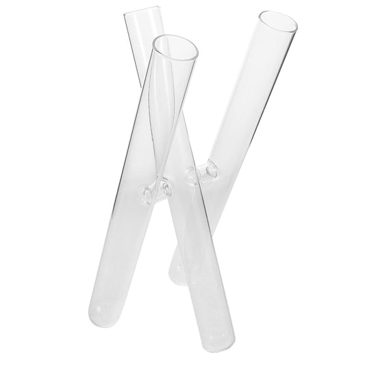 HOODANCOS 3Pcs Borosilicate Glass Test Tube Vases, Transparent Clear Floral Tubes, Minimalist Artistic Flower Arrangement Containers for Home Bedroom Office Party Decor 9.44X4.33X0.98In