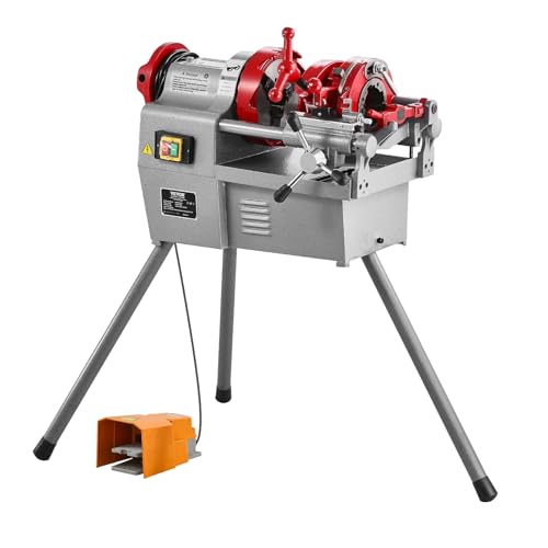 VEVOR Electric Pipe Threader Machine, 750W 28RPM Threading Cutting Machine, 1/2 to 2 inch Pipes Threading Cutter Tool with Foot Pedal for Plumbing, Automotive Repairs, Metalworking
