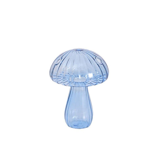 Glass Bud Vases,Cute Mushroom Vase Mini Terrarium Planter for Hydroponics Plants,Flower,Reed Diffuser,Table Centerpiece(A)
