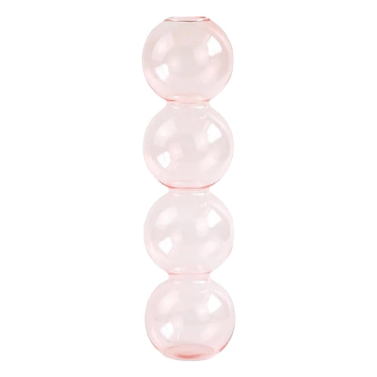 LKXHarleya Aesthetic Ball Aesthetic Decorative Vase, Glass Bubble Vases Ball Bud Vase for Centerpieces, Flower Arrangement, 2.36 x 8.66 Inch, Pink