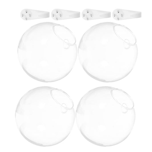 SOLUSTRE Hanging Hydroponic Vase Wall Planter 4pcs Glass Terrariums with Crystal Clay Nail Set Small 10cm Glass Bottles for Indoor Plant Propagation Home Décor