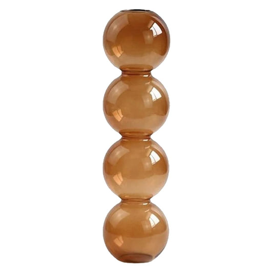 LKXHarleya Aesthetic Ball Aesthetic Decorative Vase, Glass Bubble Vases Ball Bud Vase for Centerpieces, Flower Arrangement, 2.36 x 8.66 Inch, Brown