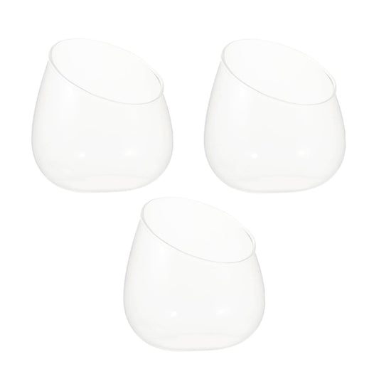 Zerodeko 3pcs Slant Cut Glass Terrarium Bottles for Micro Landscape, Succulent Plant Ecological Display, Glass Desk Ornament for Home Décor and Desktop Gardening