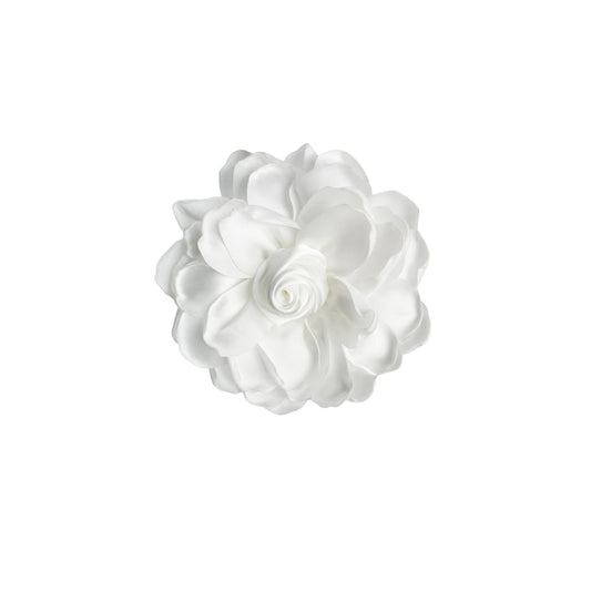 Elegant Large Cloth Flower Brooches Big Camellia Flower Pin for Women Dainty Cloth Fabric Rose Brooches Dress Skirt Scarf Hat Pins Clothing Decoration Accessories (White A)